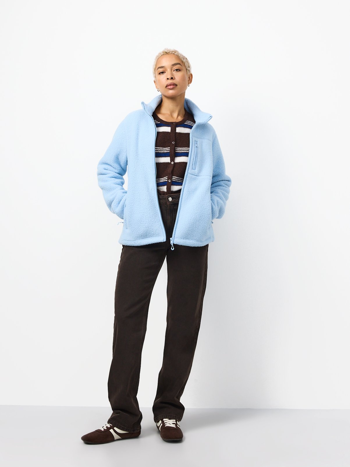 Light Blue Teddy Full Zip Through Fleece S - Image 2 thumbnail